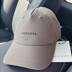 NWT All Saints Logo Baseball Cap Khaki